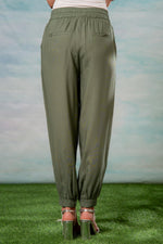 Thumbnail for Juniper Lamora Women? Olive Green Drawstring Jogger Pants - Distacart