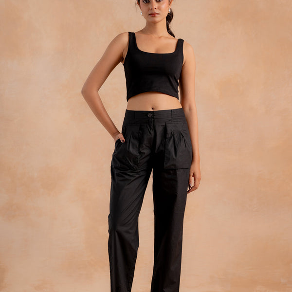 Juniper Lamora Women? Black Straight-Fit Utility Pants - Distacart