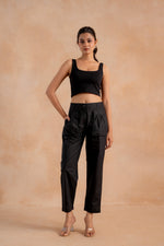Thumbnail for Juniper Lamora Women? Black Straight-Fit Utility Pants - Distacart