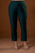 Thumbnail for Juniper Green Foil-Print Straight Kurta Set With Pant & Ornate Dupatta - Distacart