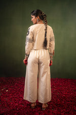 Thumbnail for Juniper Ivory Noor Embroidered Jacket Co-Ord Set - Distacart