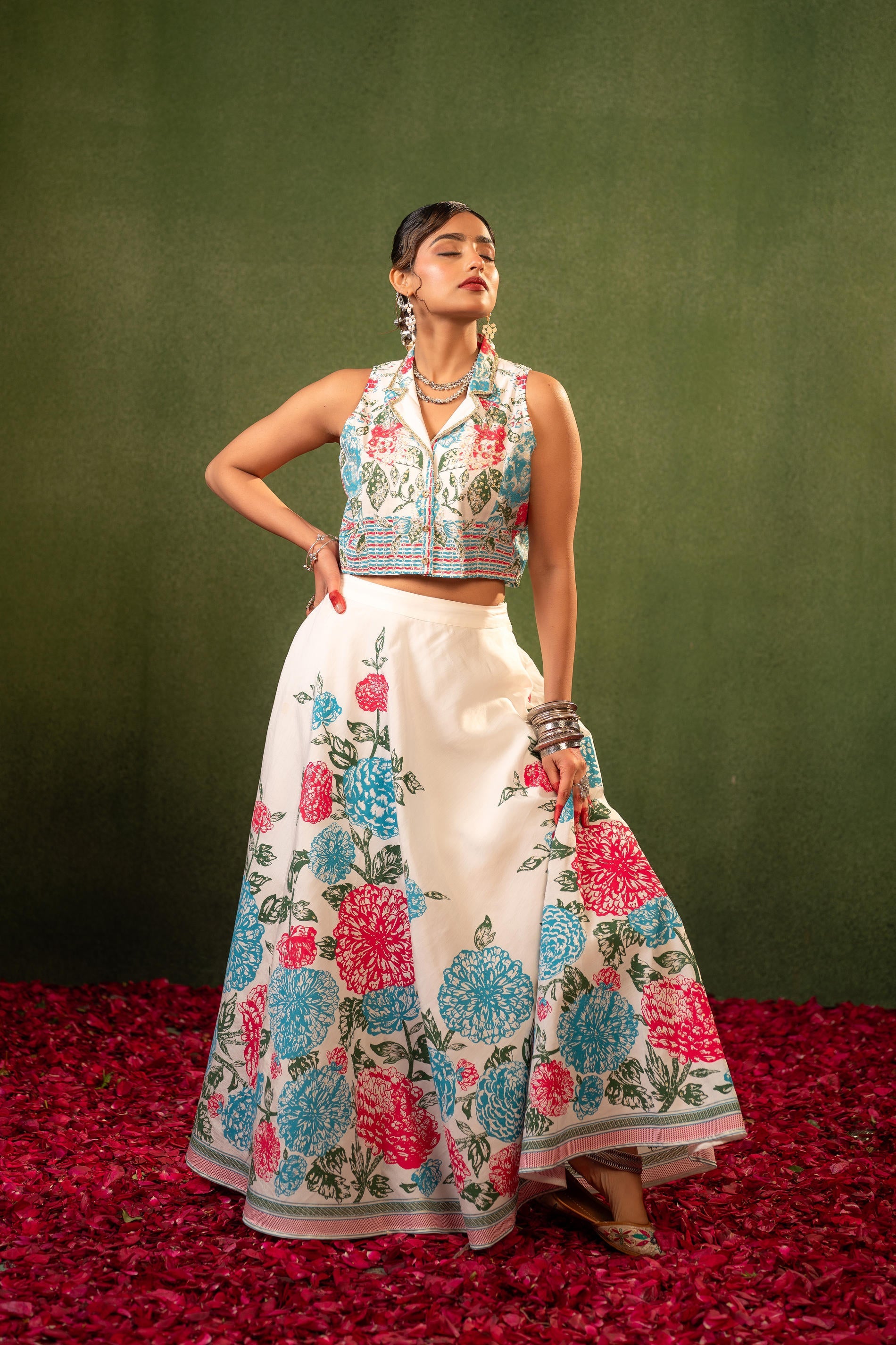 Juniper Contemporary Printed Top Skirt Set - Distacart