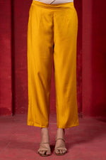 Thumbnail for Juniper Sunlit Mustard Embroidered Kurta Set With Zari Checked Dupatta