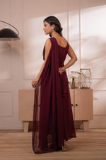 Thumbnail for Juniper Wine Whispers One-Shoulder Gown