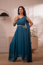 Thumbnail for Juniper Ocean Teal Whispers One-Shoulder Gown