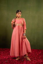 Thumbnail for Juniper Gulnaar Riwaayat Pink Anarkali Dress - Distacart