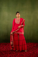 Thumbnail for Juniper Pink Embroidered Kurta Sharara Set With Dupatta - Distacart