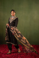 Thumbnail for Juniper Black Heritage Embroidered Kurta Set - Distacart