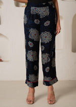 Thumbnail for Juniper Women'S Navy Floral Printed Kurta With Pant Set