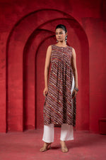 Thumbnail for Juniper Women'S Pink Ethnic Motif Printed Sleeveless Kurta