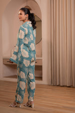 Thumbnail for Juniper Women'S Mint Floral Printed Co-Ord Set With Button Details