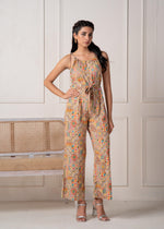 Thumbnail for Juniper Multi Printed Abstract Viscose Jumpsuit With Belt