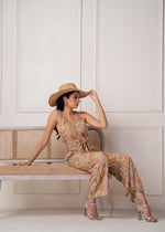 Thumbnail for Juniper Multi Printed Abstract Viscose Jumpsuit With Belt