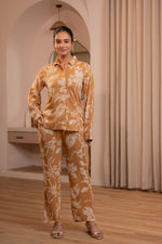 Thumbnail for Juniper Mustard Floral Printed Co-Ord Set With Button Details