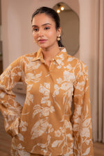 Thumbnail for Juniper Mustard Floral Printed Co-Ord Set With Button Details