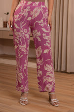 Thumbnail for Juniper Purple Floral Printed Co-Ord Set With Button Details