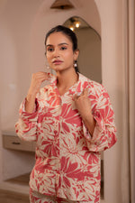 Thumbnail for Juniper Dusty Pink Floral Printed Co-Ord Set With Button Details