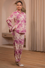 Thumbnail for Juniper Purple Floral Printed Co-Ord Set With Button Details