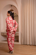 Thumbnail for Juniper Dusty Pink Floral Printed Co-Ord Set With Button Details