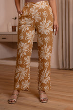 Thumbnail for Juniper Brown Floral Printed Co-Ord Set With Button Details