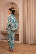 Thumbnail for Juniper Mint Floral Printed Co-Ord Set With Button Details