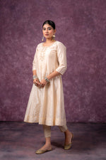 Thumbnail for Juniper Ivory Noor A-Line Kurta - Distacart