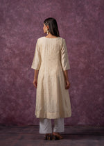 Thumbnail for Juniper Ivory Glow Kurta Set With Subtle Zari Detailing