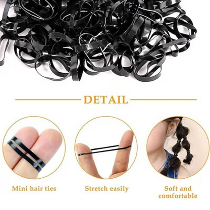 Bronson Professional Rubber Band Soft & Smooth Basic Everyday Wear Thin Elastics Stretchy Hair Tie - Dista