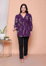 Thumbnail for Miravan Womens Cotton Butterfly Style Floral Print V-Neck Top - Distacart