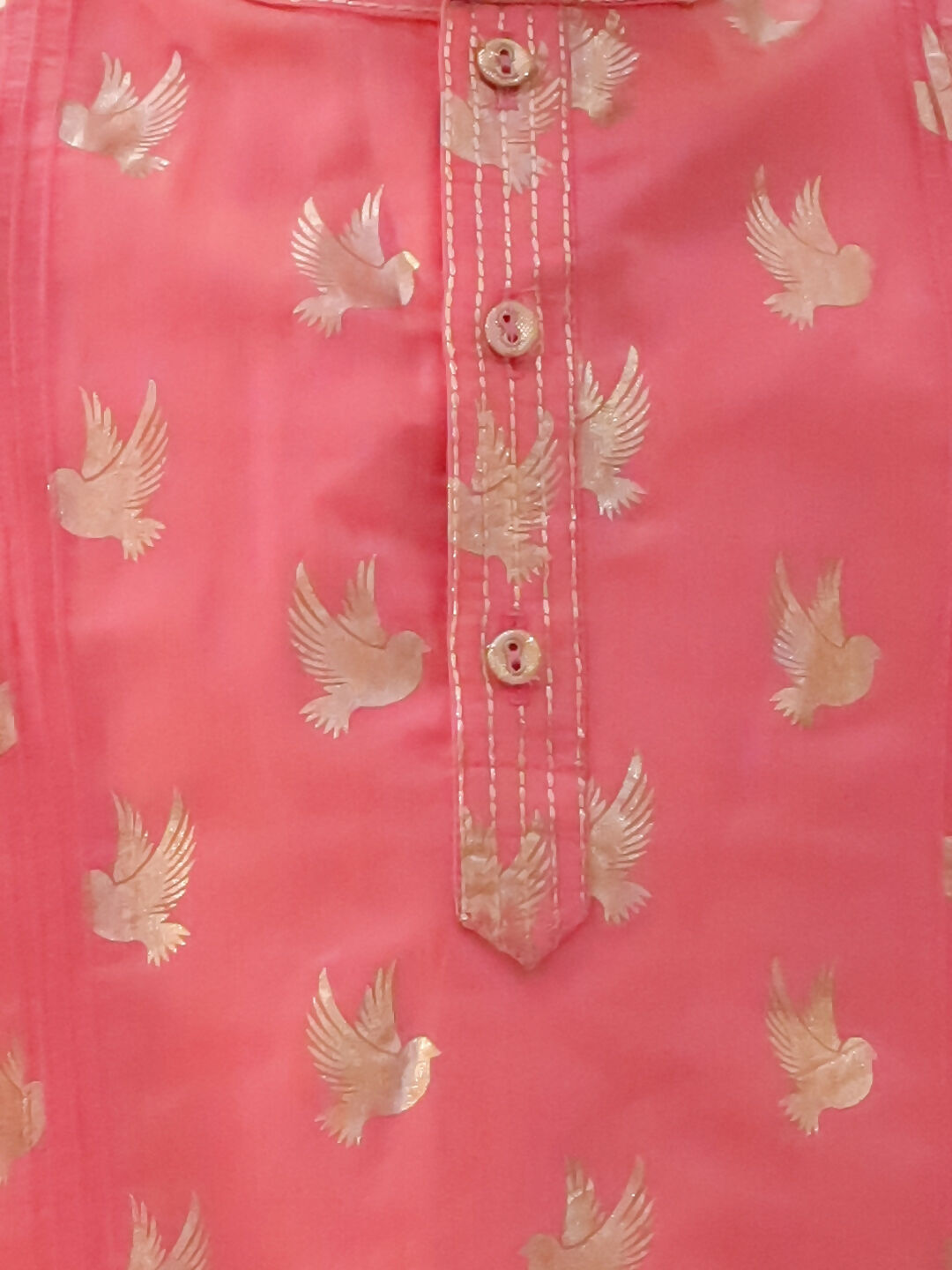 Lil Drama Mishti Peach Kurta Dhoti Set For Boys
