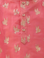 Thumbnail for Lil Drama Mishti Peach Kurta Dhoti Set For Boys