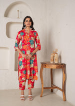 Thumbnail for Juniper Floral Printed Straight Kurta Set - Distacart