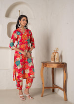 Thumbnail for Juniper Floral Printed Straight Kurta Set - Distacart
