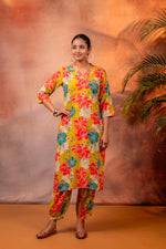 Thumbnail for Juniper Sunflora Bloom Printed Kurta Set - Distacart