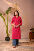 Juniper Fuchsia Floral Printed Straight Kurta - Distacart