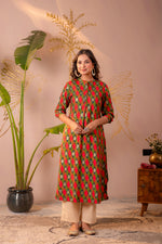 Thumbnail for Juniper Geometric Printed Straight Kurta - Distacart
