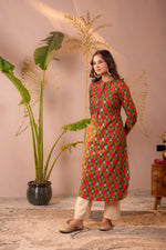 Thumbnail for Juniper Geometric Printed Straight Kurta - Distacart