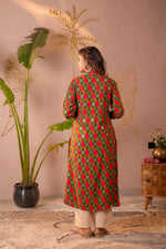 Thumbnail for Juniper Geometric Printed Straight Kurta - Distacart