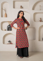 Thumbnail for Juniper Geometric Printed Straight Kurta - Distacart