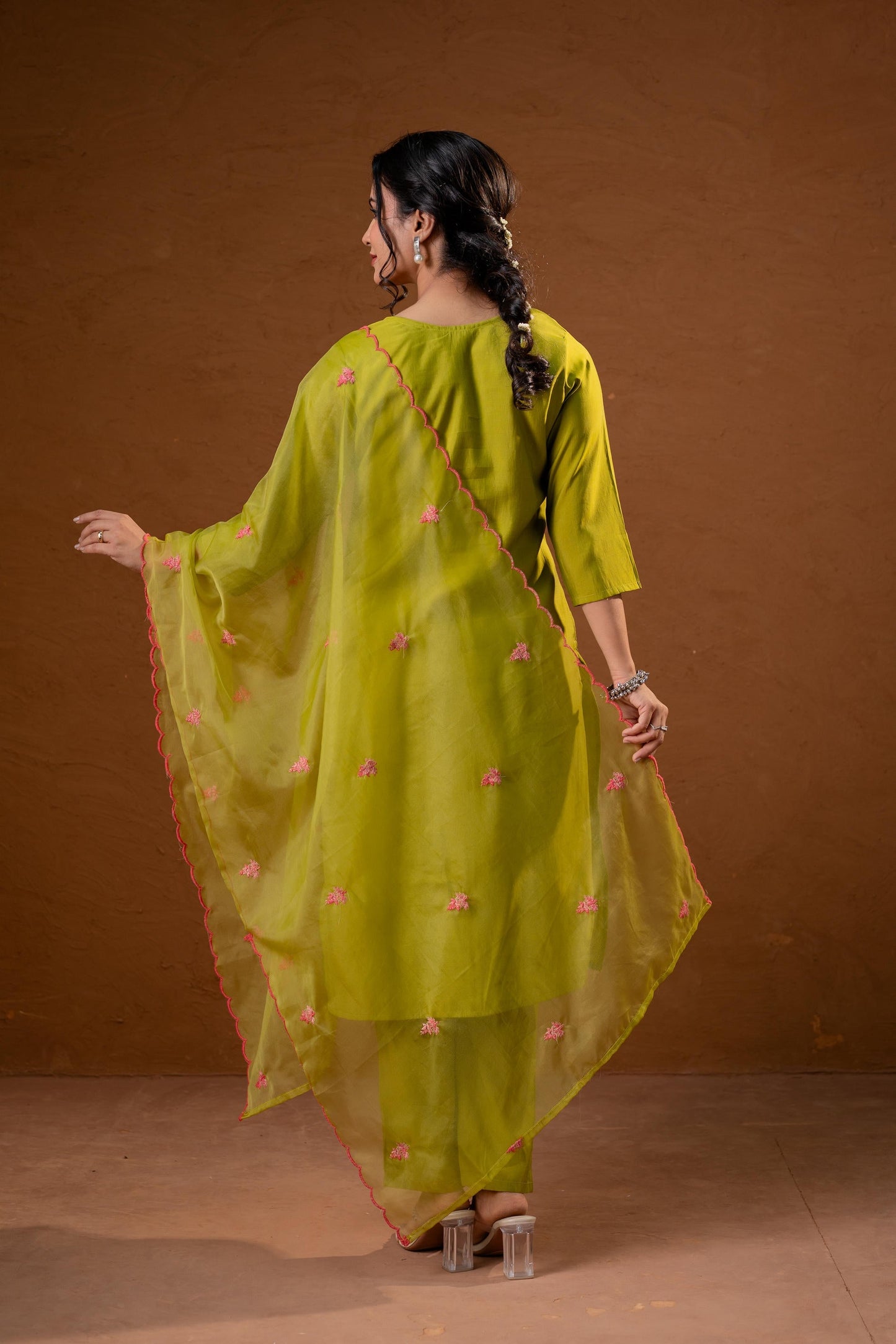 Juniper Green Embroidered Straight Kurta Set With Dupatta - Distacart