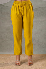 Thumbnail for Juniper Mustard Embroidered Straight Kurta Set With Dupatta - Distacart