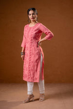 Thumbnail for Juniper Rose Gold Embroidered Kurta