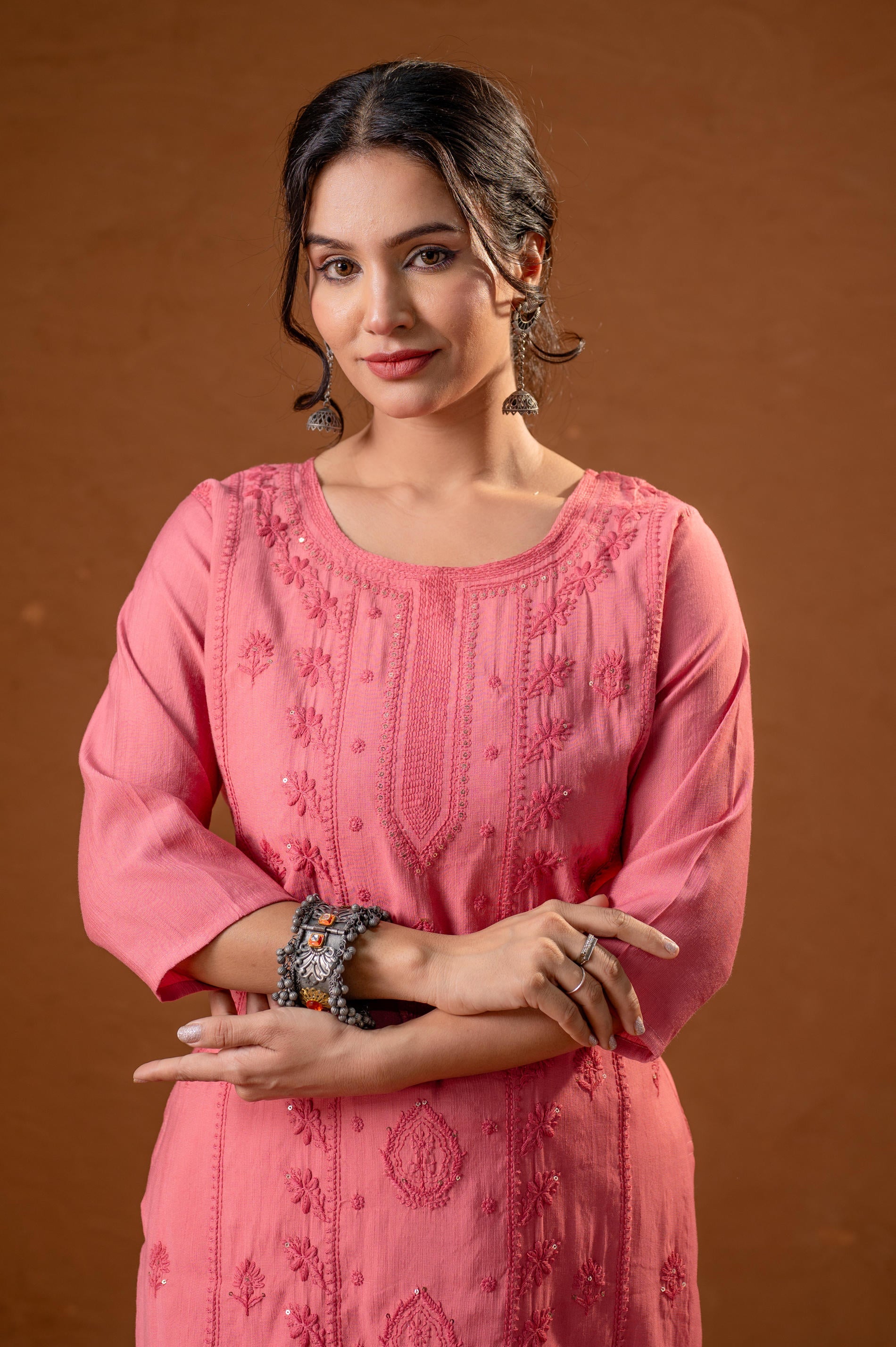 Juniper Rose Gold Embroidered Kurta