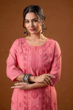 Thumbnail for Juniper Rose Gold Embroidered Kurta