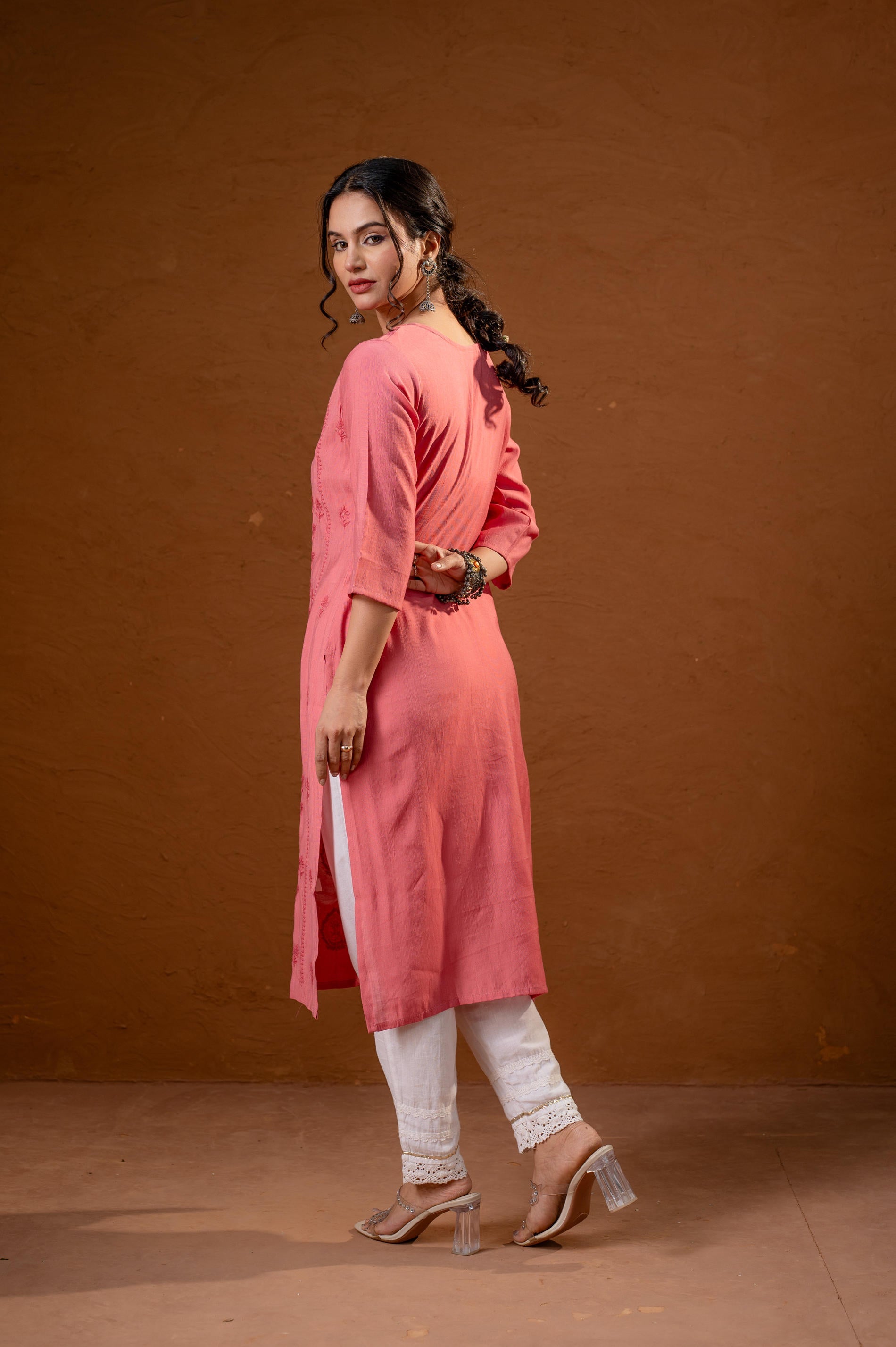 Juniper Rose Gold Embroidered Kurta