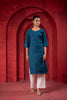 Juniper Teal Embroidered Kurta - Distacart