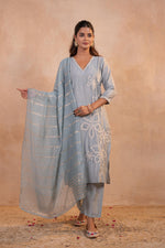 Thumbnail for Juniper Grey Serenity Embroidered Suit Set