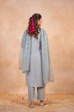 Thumbnail for Juniper Grey Serenity Embroidered Suit Set