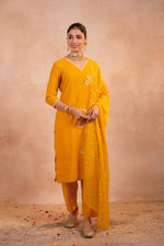 Thumbnail for Juniper Mustard Serenity Embroidered Suit Set