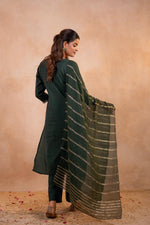 Thumbnail for Juniper Bottle Green Serenity Embroidered Suit Set